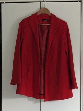 Estelle And Finn Classic Red Open-Front Blazer by